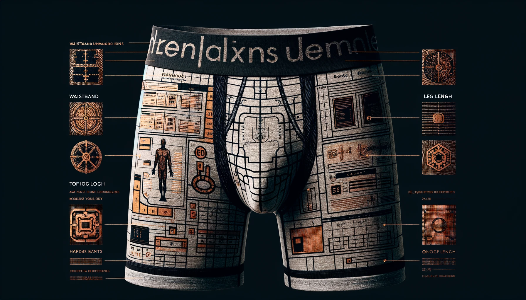 A detailed view of Calvin Klein men's boxer briefs, highlighting the important points for selecting the right size, including waistband fit, leg length, and overall comfort.