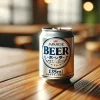 A-sleek-and-modern-135ml-beer-mini-can-placed-on-a-wooden-table-surrounded-by-light-reflections-from-a-nearby-window